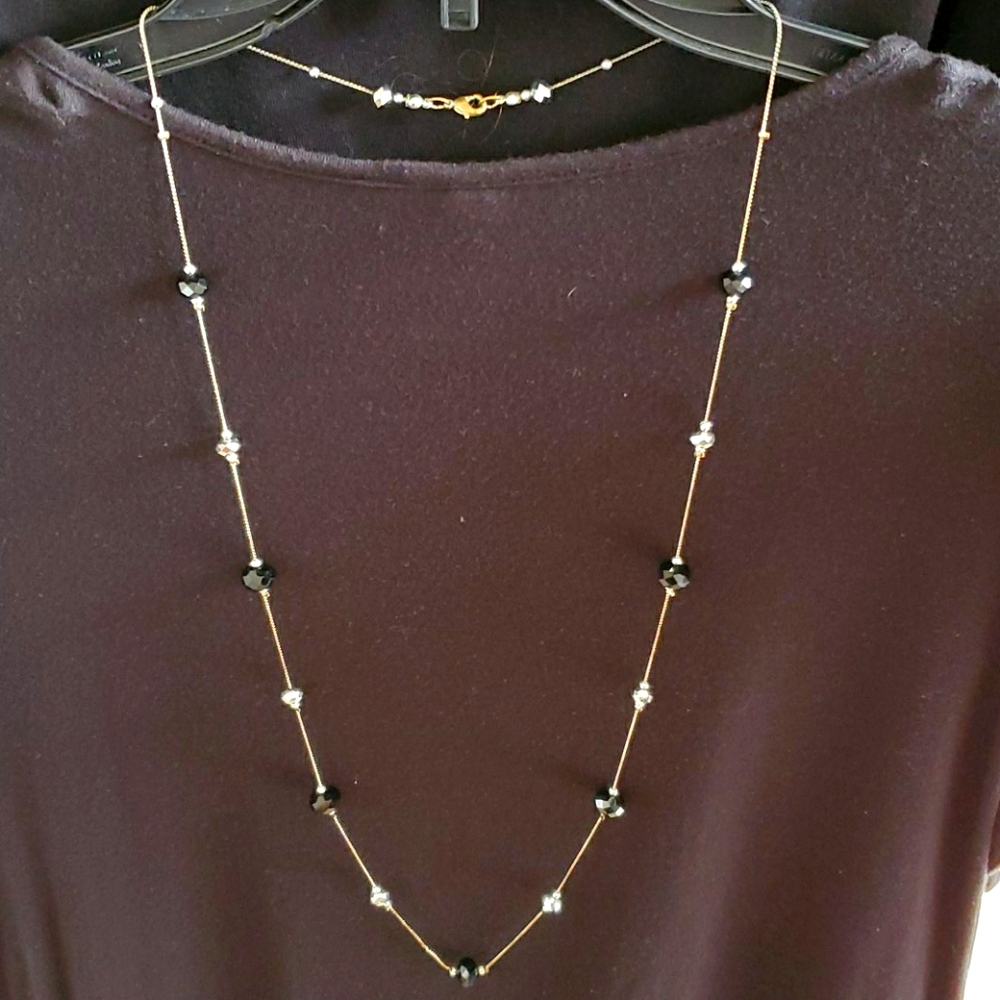 Silver and Black Necklace